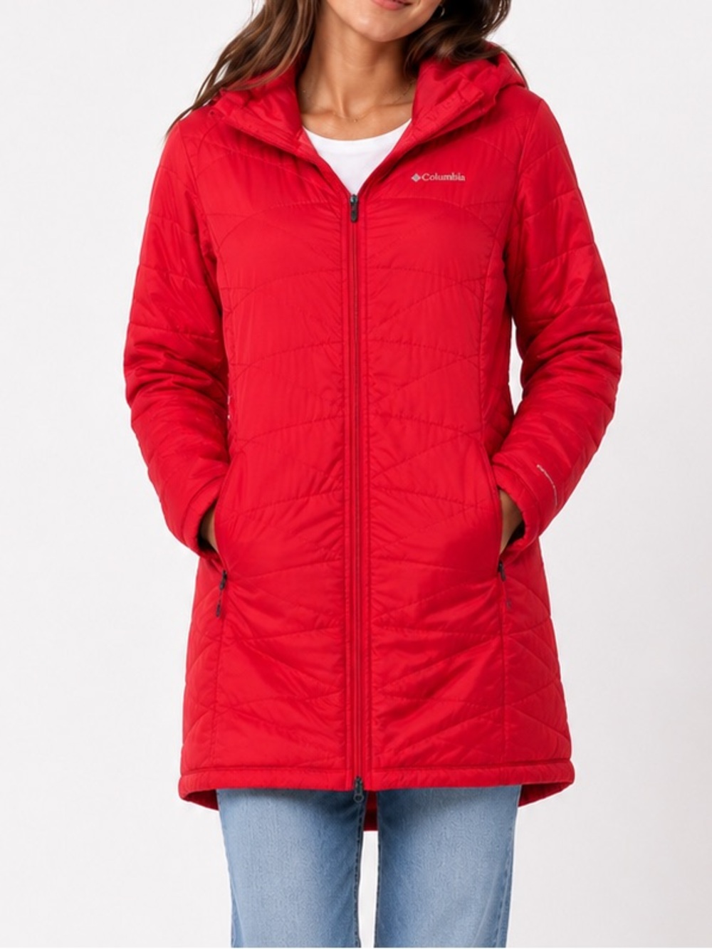 Columbia Omni Heat Long Jacket women’s size large red